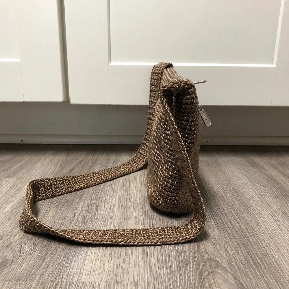 The Sak Knit Crossbody Purse Fabiana Bag Neutral Ton Taupe Tan Chunky Knit Beige
